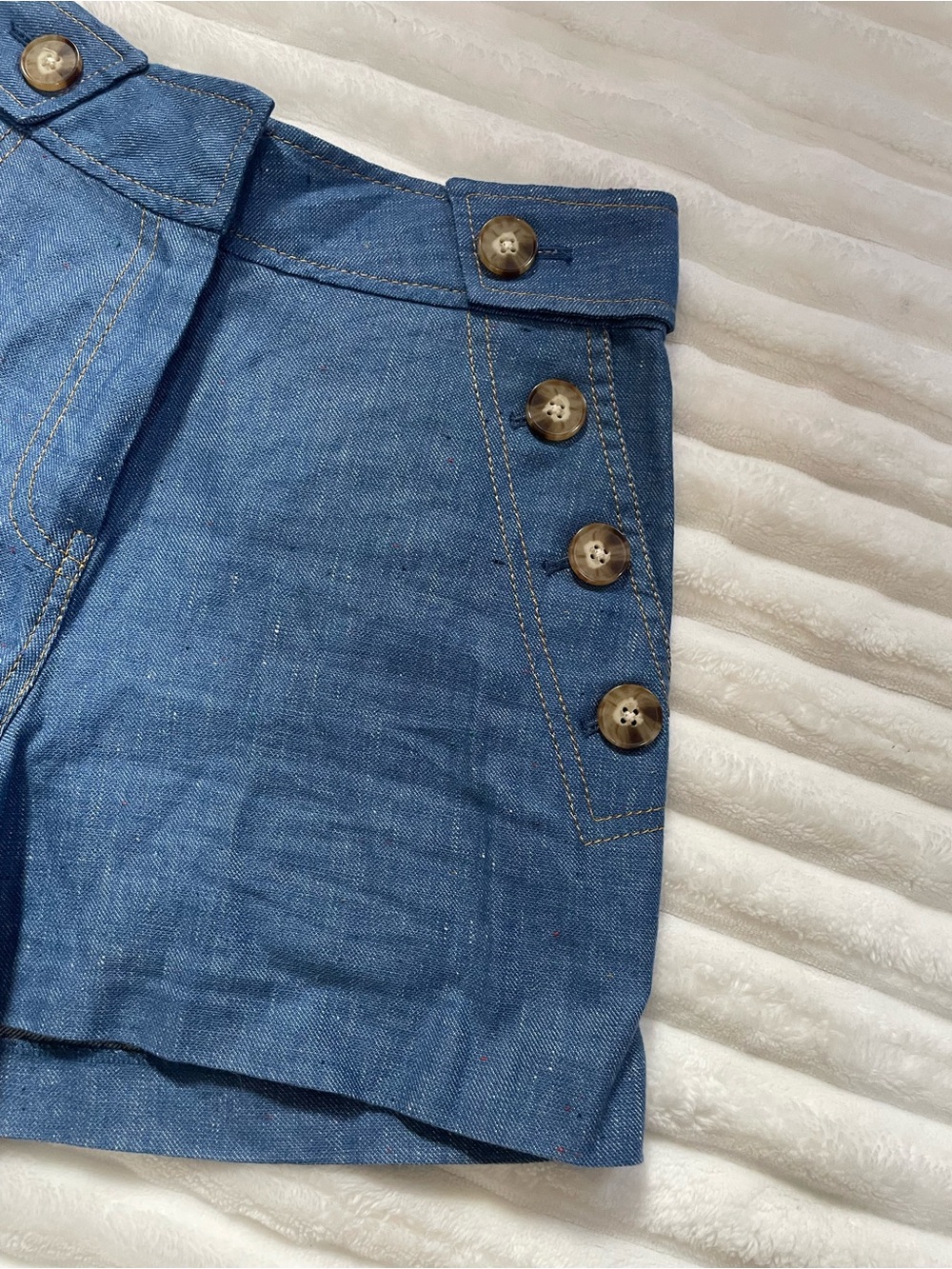 10 Crosby Derek Lam Light Blue Sailor Button High-Waist Shorts - Picture 7 of 16